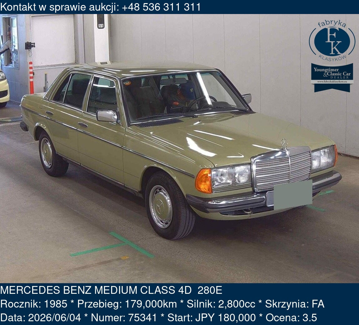 MERCEDES BENZ MEDIUM CLASS 4D  280E
