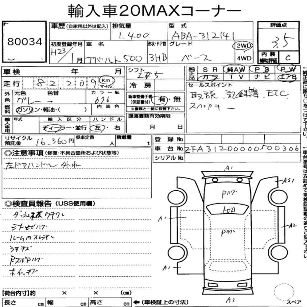 ABARTH 500  BASE GRADE