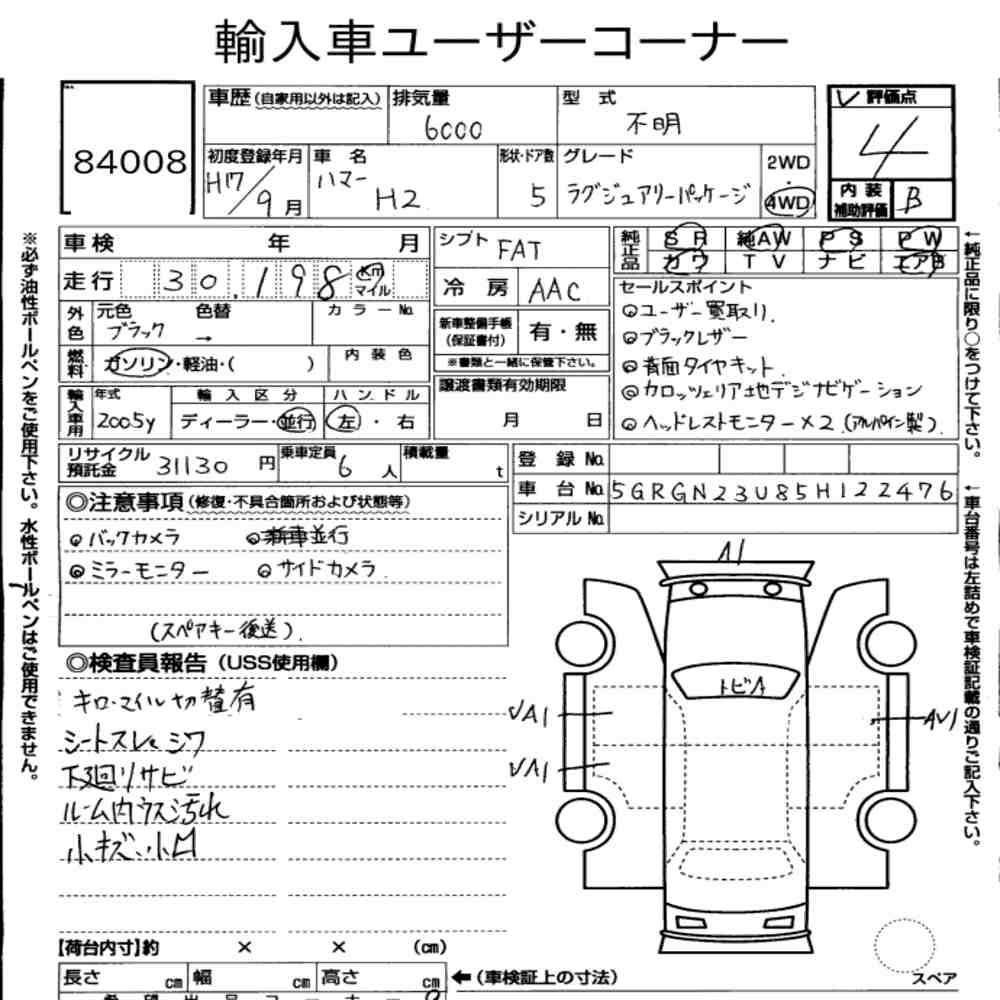 HUMMER H2 5D 4WD LUXURY PACKAGE