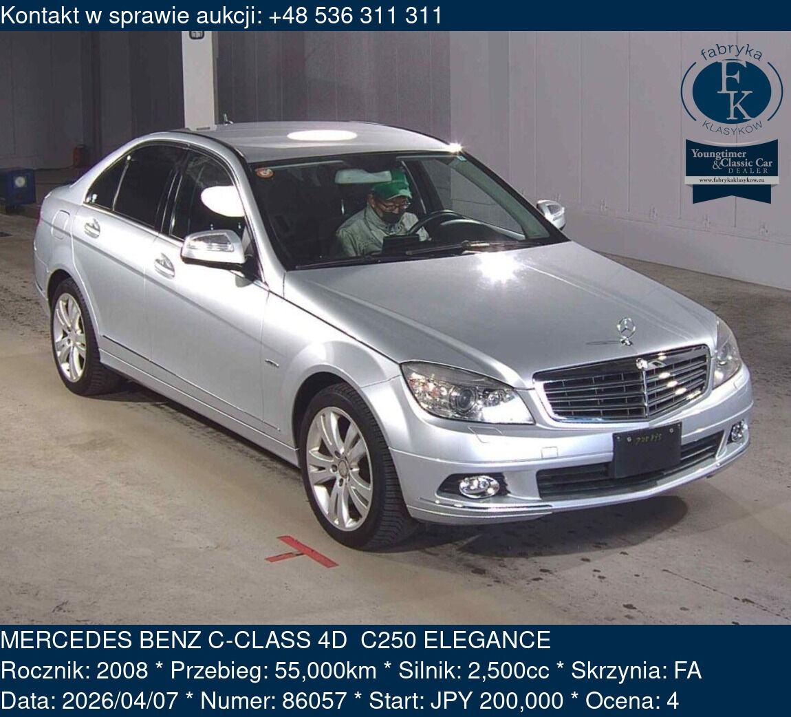 MERCEDES BENZ C-CLASS 4D C250 ELEGANCE